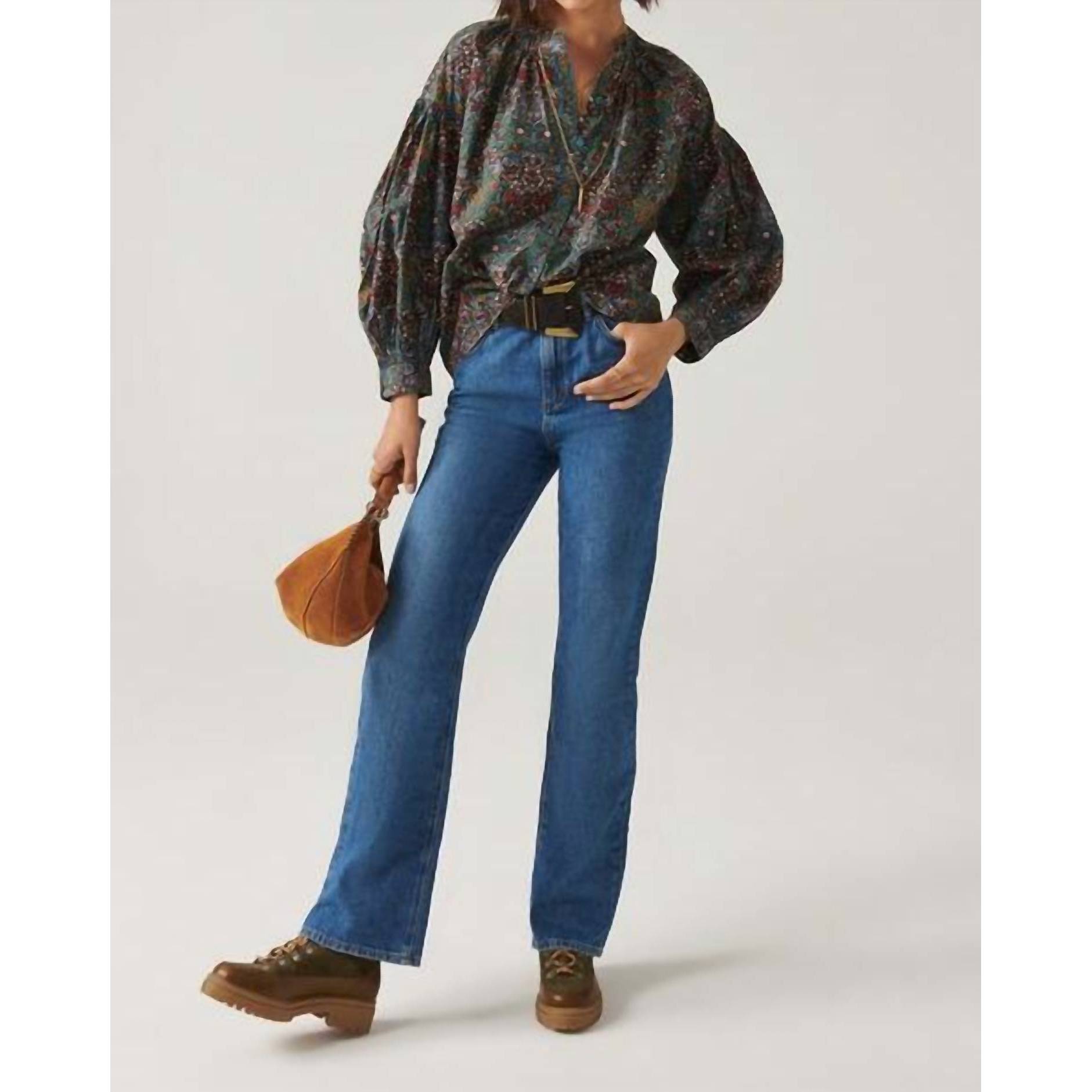 New Ba&Sh Ulysse Blouse In Blue